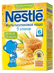 Нестле каша безмолочная пять злаков с 6 мес 200г
