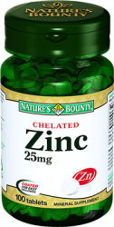 Нэйчес Баунти хелат цинка 25мг №100 таблетки