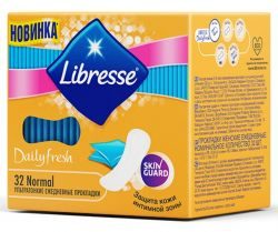 Либресс дейлифреш прокладки ежедневные нормал ультратонкие 32шт + футляр