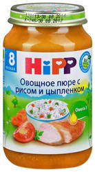 Хипп пюре овощное с рисом и цыпленком с 8 мес 220г