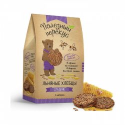 Хлебцы льняные Полезный перекус сладкие с медом