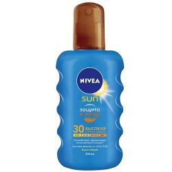 Нивея Сан масло-спрей солнцезащитное для загара Защита и загар SPF30 200мл (86038)
