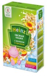 Хайнц кашка овсяная с персиком и молоком с 5 мес 250г