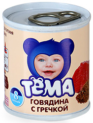 Тема пюре говядина с гречей с 8 мес 100г
