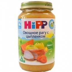 Хипп пюре овощное рагу с цыпленком с 12 мес 220г