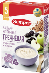 Сэмпер каша молочная Гречневая с черносливом и яблоком с 5 мес 200г