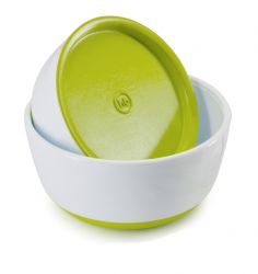 Хэппи беби/Happy baby набор тарелок с крышкой лайм арт.15025