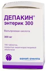 Депакин энтерик 300мг №100 таблетки