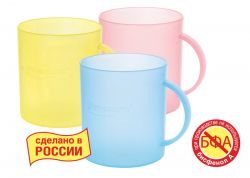 Курносики кружка цветная с ручкой 6+мес 200мл (17027)