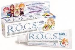 Рокс паста зубная детская Kids Фруктовый рожок 3-7 лет 45г (без фтора)