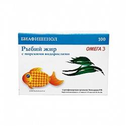Биафишенол рыбий жир с морскими водорослями №100 капсулы