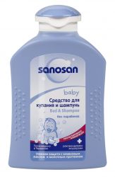 Саносан средство для купания младенцев и шампунь 200мл