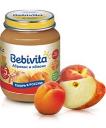 Бебивита пюре абрикос и яблоко с 5 мес 100г