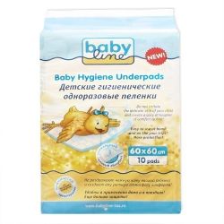 Бебилайн пеленки впитывающие одноразовые гелевые 60х60см №10