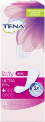 ТЕНА Леди Ультра Мини ультратонкие прокладки урологические 14 штук (TENA Lady Ultra Mini)