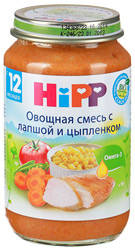 Хипп пюре овощи с лапшой и цыпленком с 12 мес 220г