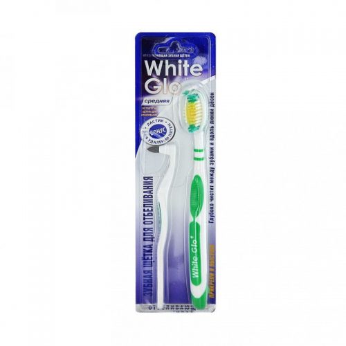 Зубная щетка White Glo Medium + ластик для удаления налета