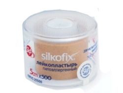 Силкофикс лейкопластырь 5х500см на тканевой основе телесный