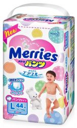 Мерриес подгузники 9-14кг (L) 44шт