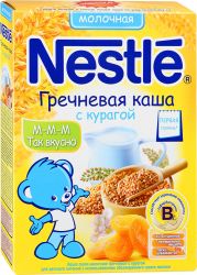 Нестле каша молочная гречневая с курагой 250г