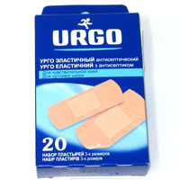 Урго лейкопластырь эластичный антисептический №20 набор