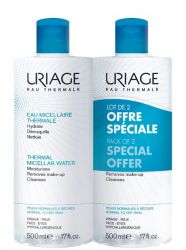 Урьяж вода очищающая мицеллярная для нормальной и сухой кожи 500мл*2