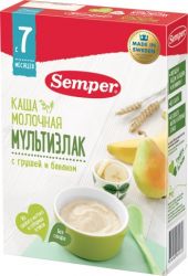 Сэмпер каша молочная Мультизлак с грушей