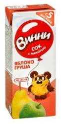Винни сок осветленный яблоко-груша с мякотью с 5 мес 0