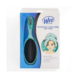 Подарочный набор щетка с полотенцем Wet Brush Gift Pack Teal мятная/L