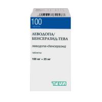 Леводопа/Бенсеразид-тева 100мг + 25мг №100 таблетки