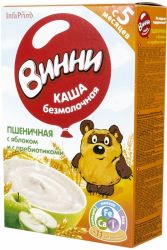 Винни каша безмолочная пшеничная с яблоком и пребиотиками с 5 мес 220г