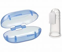 Хэппи беби/Happy baby щетка зубная на палец в пенале сиреневая арт.20008