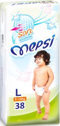 Мепси подгузники премиум 9-16кг (L) 38шт