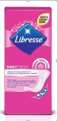 Либресс Дэйлифреш Мультистайл прокладки ежедневные ультратонкие 20 штук (Libresse Dailyfresh Multistyle)