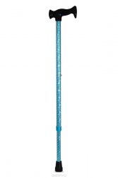 Трость ортопедическая металлическая AMCT23 с пластмассовой рукояткой голубая