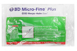 Шприц becton dickinson Micro-Fine Plus инсулиновый 1мл u-40 с интегр.иглой 29G (0