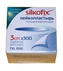 Силкофикс лейкопластырь 3х500см на тканевой основе
