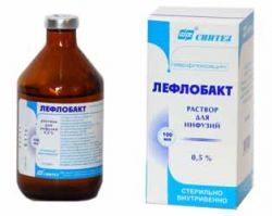 Лефлобакт 5мг/мл раствор для инфузий 100мл №1 флакон