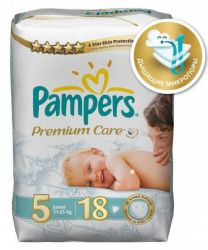 Памперс подгузники Premium Care (5) 11-25кг junior 18шт