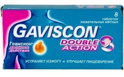 Гевискон Двойное действие №8 таблетки жевательные мятные