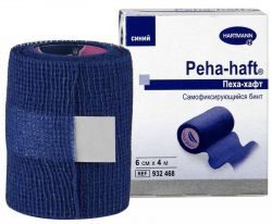 ХАРТМАНН/HARTMANN Пеха-хафт бинт фиксирующий когезивный синий 4м х 6см