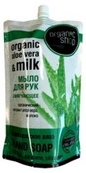 Органик Шоп мыло для рук жидкое смягчающее Барбадосское алоэ 500мл мягкая упаковка