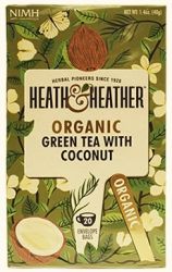 Heath&Heather Зеленый с кокосом Органик чай №20 пакетики