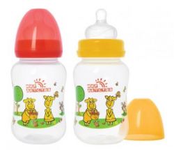 Мир детства Коровкины истории бутылочка с широким горлом с силиконовой соской 250мл