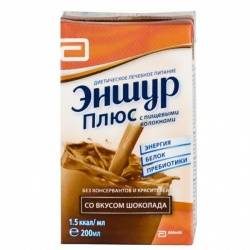 Эншур Плюс смесь для энтерального питания с пищевыми волокнами 200мл шоколад