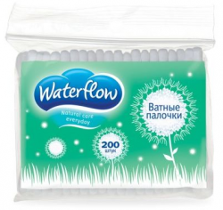 Ватные палочки WATERFLOW 200шт пакет