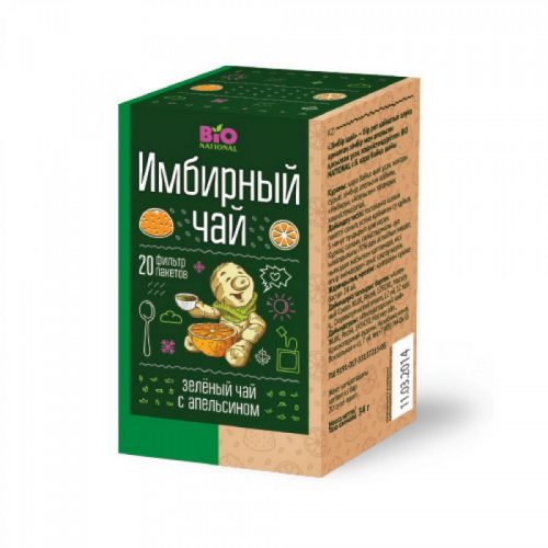 Чай Bionational Имбирный Зелёный С Апельсином Пак. 1