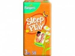 Памперс подгузники Sleep&Play (3) 4-9кг midi 58шт