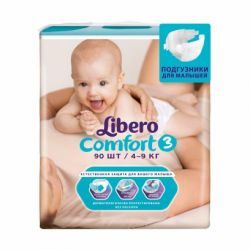 Либеро подгузники Comfort мега плюс миди 4-9кг 90шт