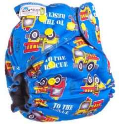 Глориес многоразовый подгузник OPTIMA NEW Пожарные машинки 3-18кг+2 вкладыша